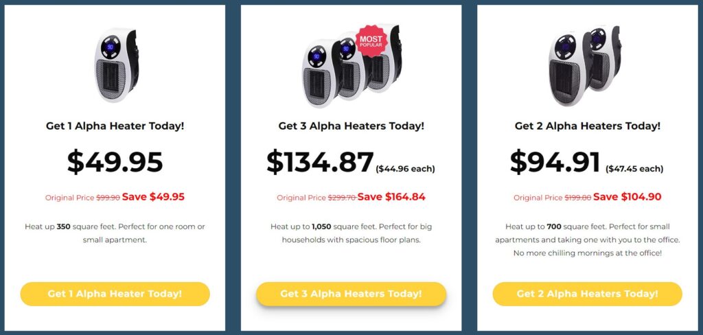 Alpha Heater USA Price